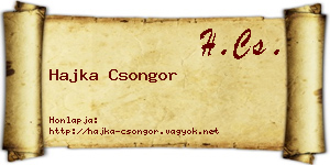 Hajka Csongor névjegykártya
